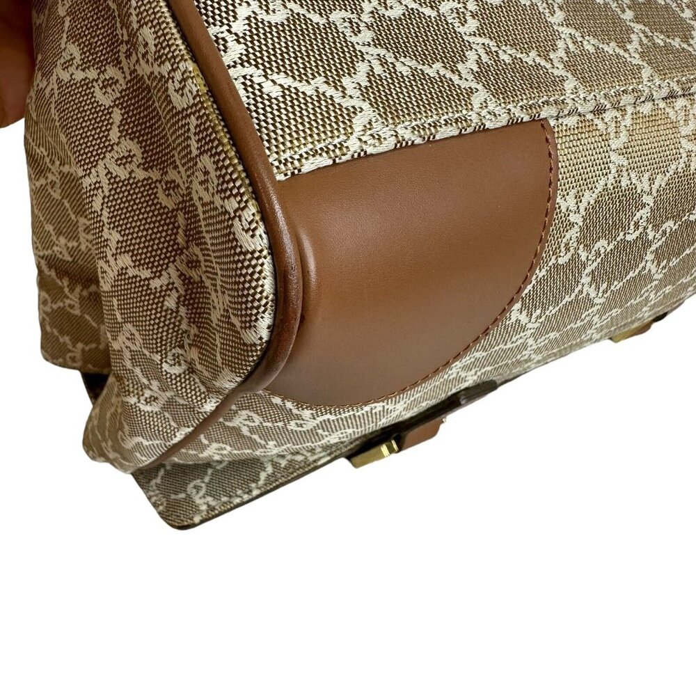 ROBERTA DI CAMERINO Satchel Shoulder Hand Bag Brown Monogram Logo Double Handles - Picture 8 of 15